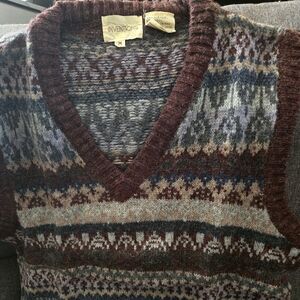 Men's V-Neck Multicolor Sweater Vest 1980s